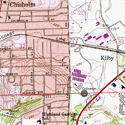 Topographic Map of Kingdom Hall of Jehovahs Witnesses, AL