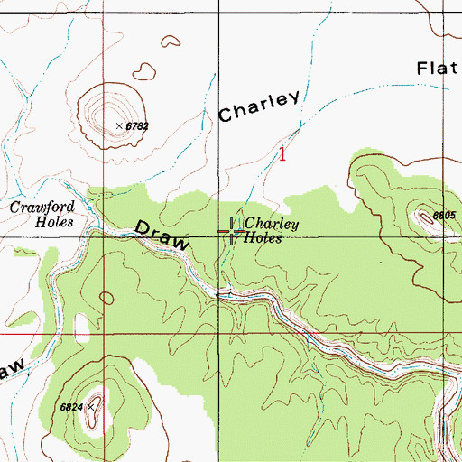 Topographic Map of Charley Holes, UT
