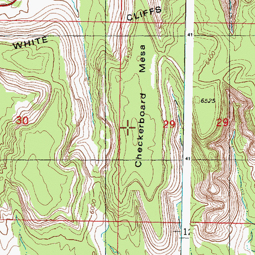 Topographic Map of Checkerboard Mesa, UT