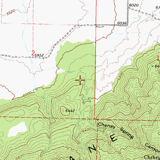Topographic Map of Cheney Spring Canyon, UT