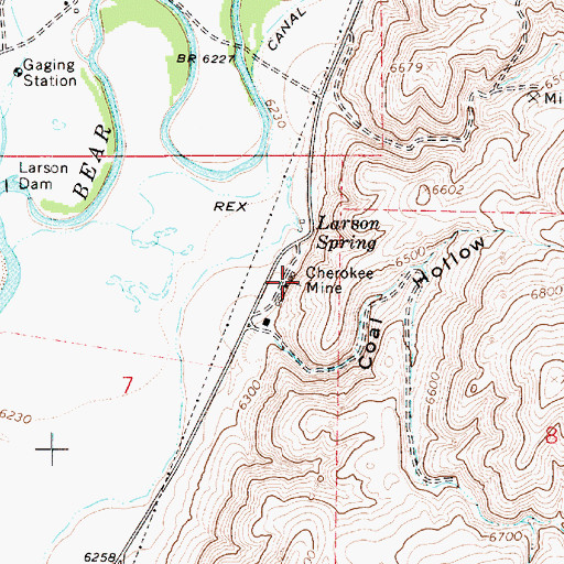 Topographic Map of Cherokee Mine, UT