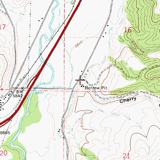 Topographic Map of Cherry Canyon, UT