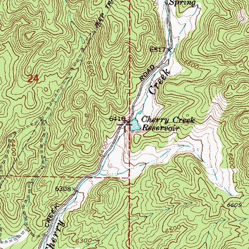 Topographic Map of Cherry Creek Reservoir, UT