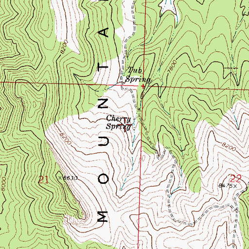 Topographic Map of Cherry Spring, UT
