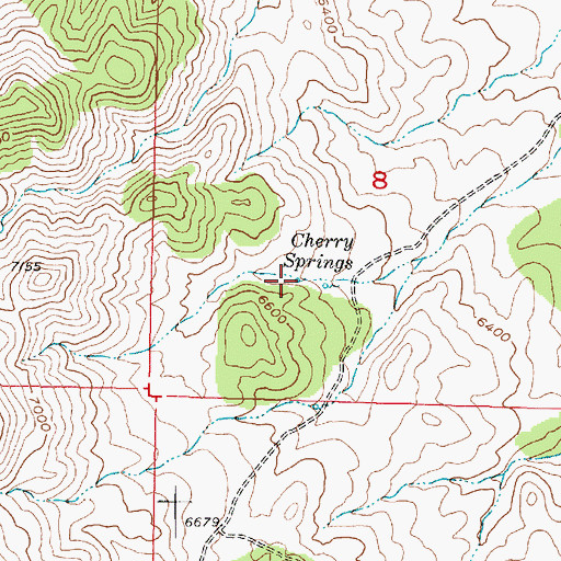 Topographic Map of Cherry Springs, UT