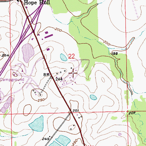 Topographic Map of Lagos del Sol, AL