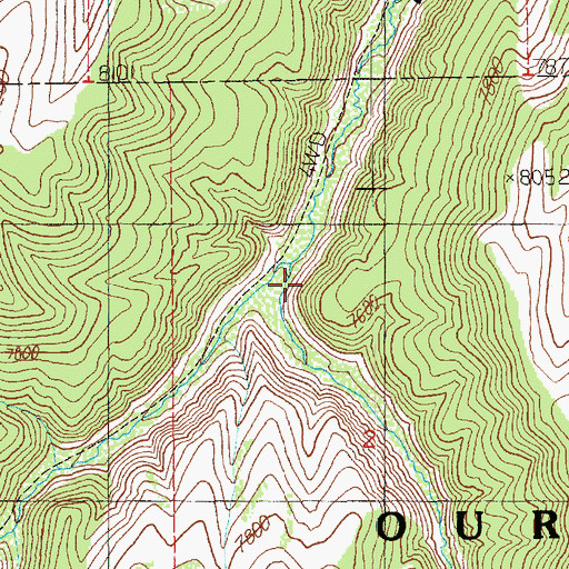 Topographic Map of Chicken Fork, UT