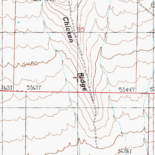 Topographic Map of Chicken Ridge, UT