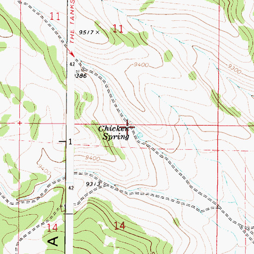 Topographic Map of Chicken Spring, UT