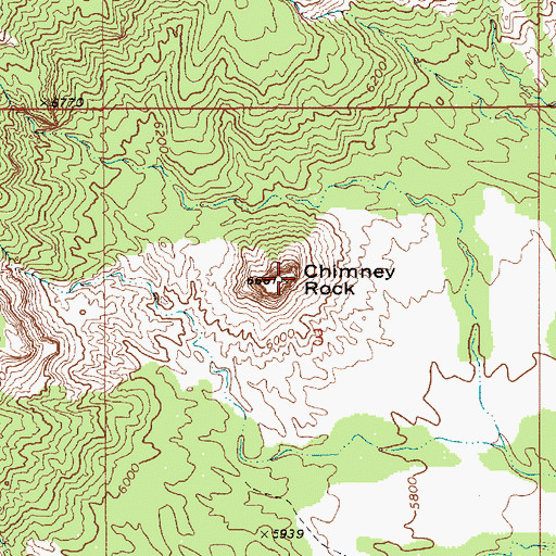 Topographic Map of Chimney Rock, UT