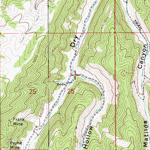Topographic Map of Chimney Hollow, UT