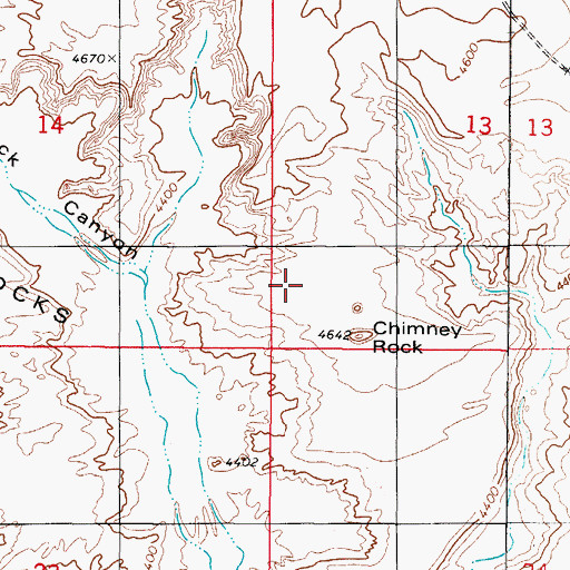 Topographic Map of Chimney Rock, UT