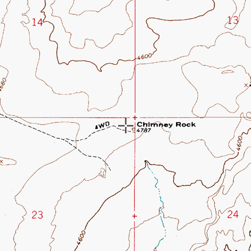Topographic Map of Chimney Rock, UT
