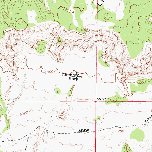 Topographic Map of Chimney Rock, UT