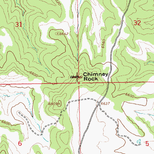 Topographic Map of Chimney Rock, UT