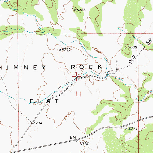 Topographic Map of Chimney Rock Flat, UT