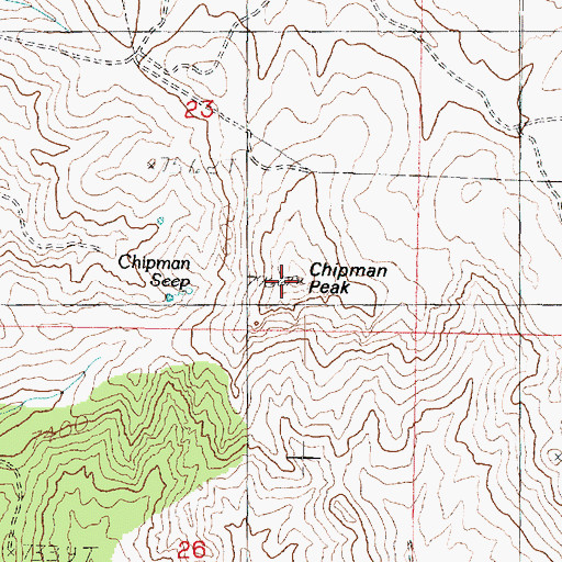 Topographic Map of Chipman Peak, UT