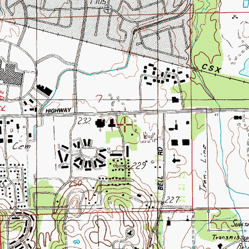 Topographic Map of Landmark Church of Christ, AL