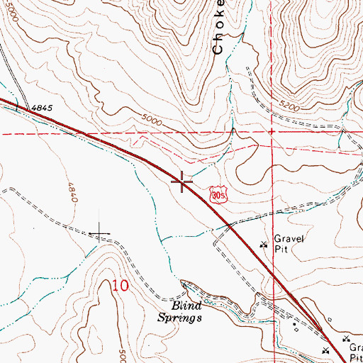 Topographic Map of Chokecherry Canyon, UT