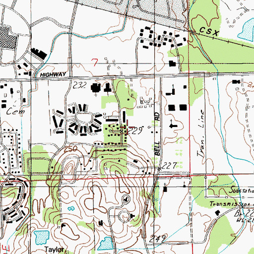 Topographic Map of Landmarks, AL