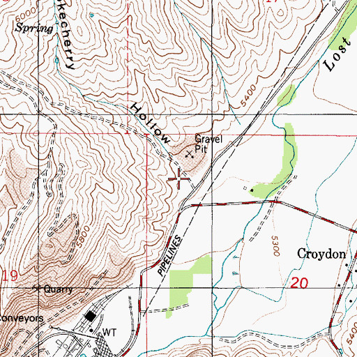 Topographic Map of Chokecherry Hollow, UT