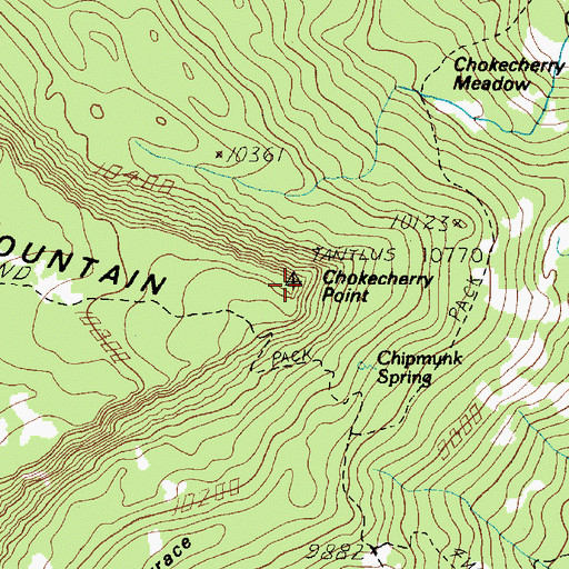 Topographic Map of Chokecherry Point, UT