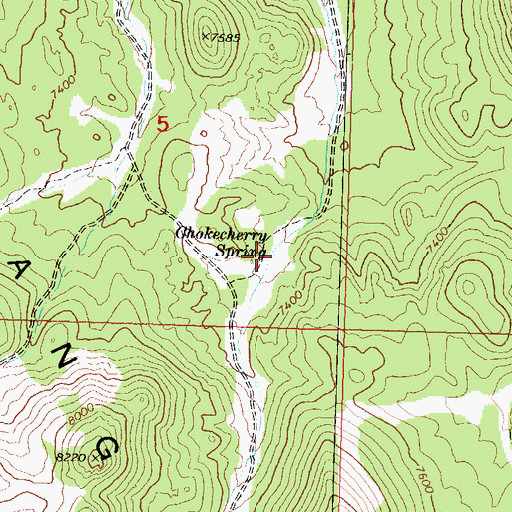 Topographic Map of Chokecherry Spring, UT