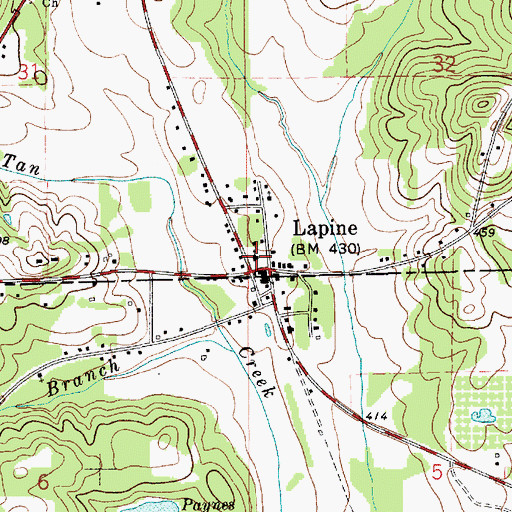Topographic Map of LaPine Church, AL