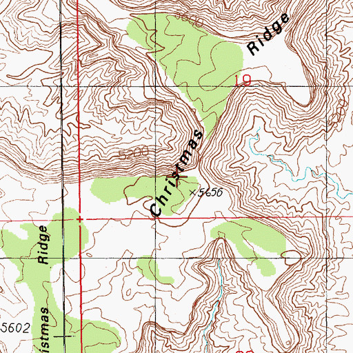 Topographic Map of Christmas Ridge, UT