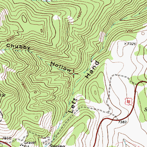 Topographic Map of Chubby Hollow, UT