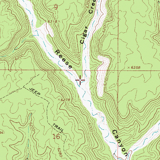 Topographic Map of Cigar Creek Canyon, UT