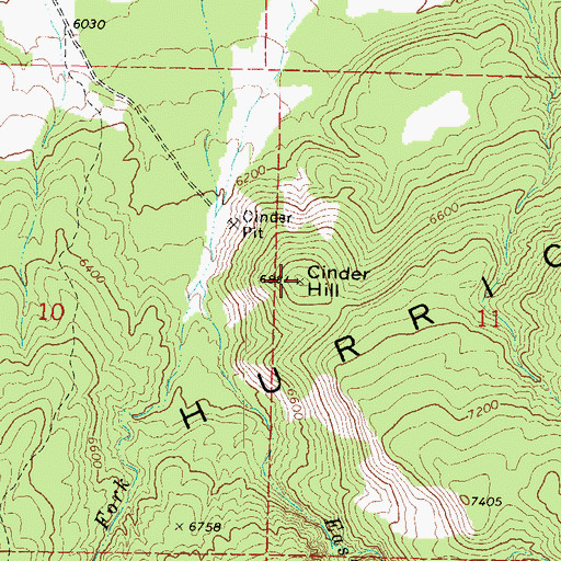 Topographic Map of Cinder Hill, UT