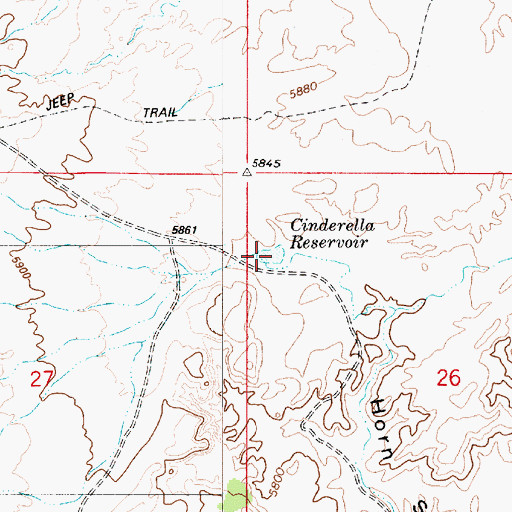 Topographic Map of Cinderella Reservoir, UT