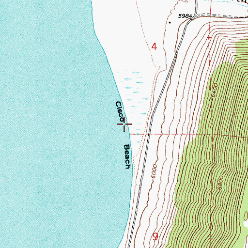 Topographic Map of Cisco Beach, UT