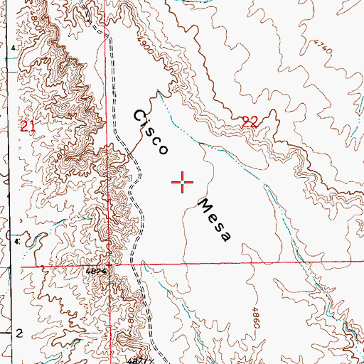 Topographic Map of Cisco Mesa, UT