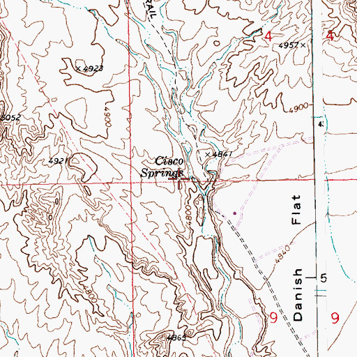 Topographic Map of Cisco Springs, UT