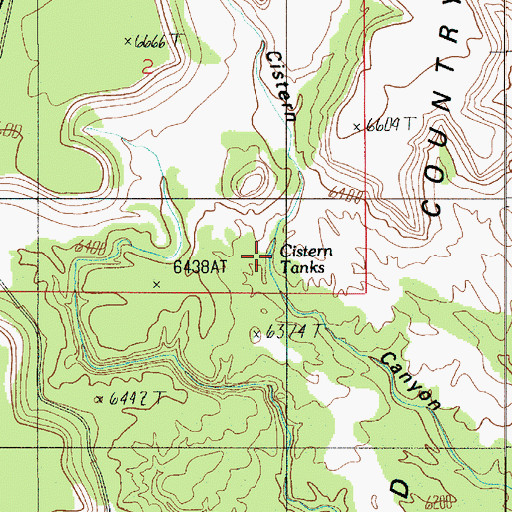 Topographic Map of Cistern Tanks, UT