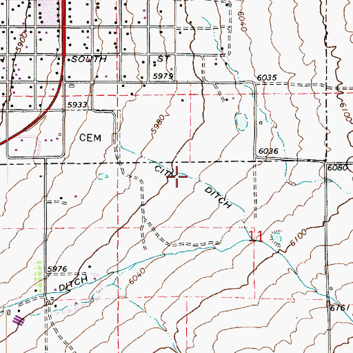 Topographic Map of City Ditch, UT