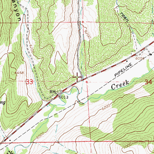Topographic Map of Clark Canyon, UT