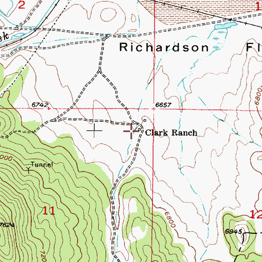 Topographic Map of Clark Ranch, UT