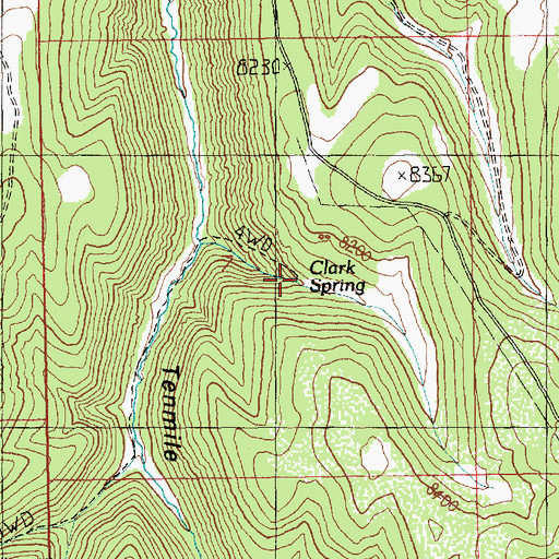 Topographic Map of Clark Spring, UT