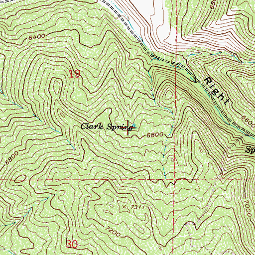 Topographic Map of Clark Spring, UT