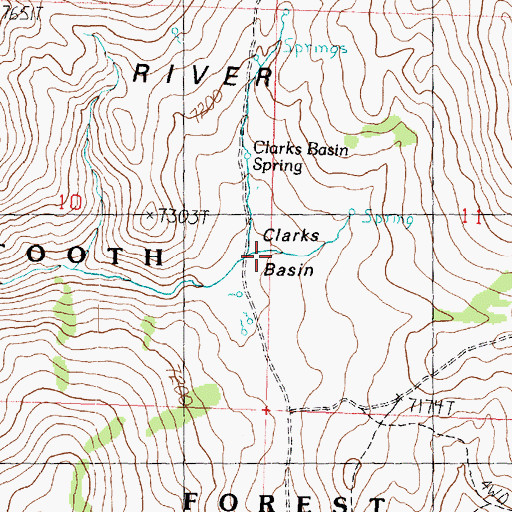 Topographic Map of Clarks Basin, UT