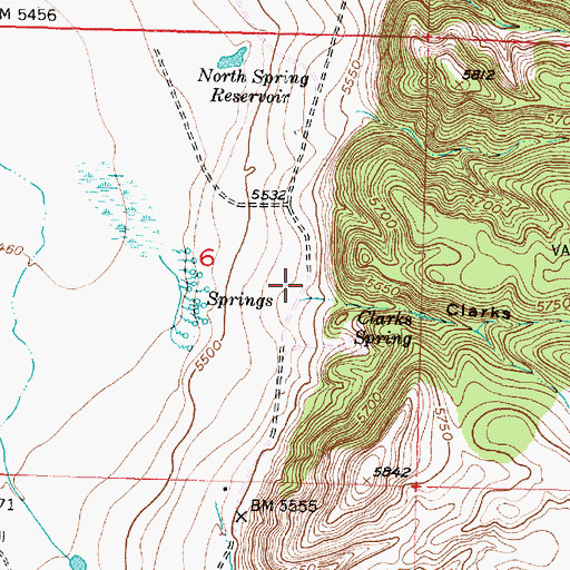 Topographic Map of Clarks Canyon, UT