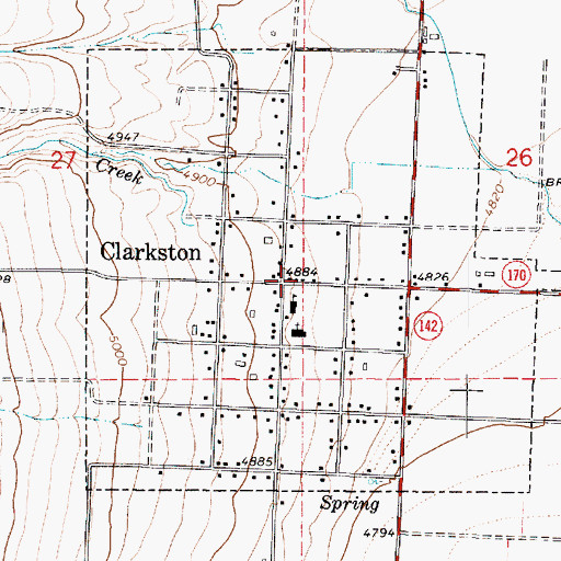 Topographic Map of Clarkston, UT
