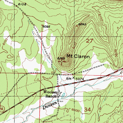 Topographic Map of Mount Claron, UT