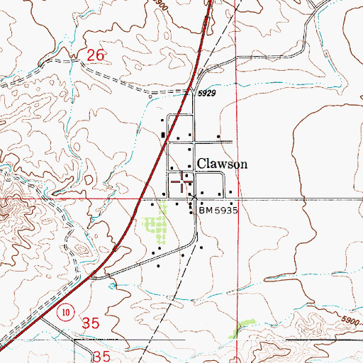 Topographic Map of Clawson, UT