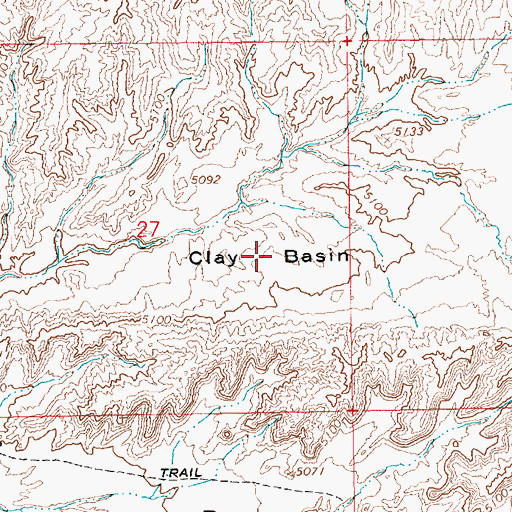 Topographic Map of Clay Basin, UT