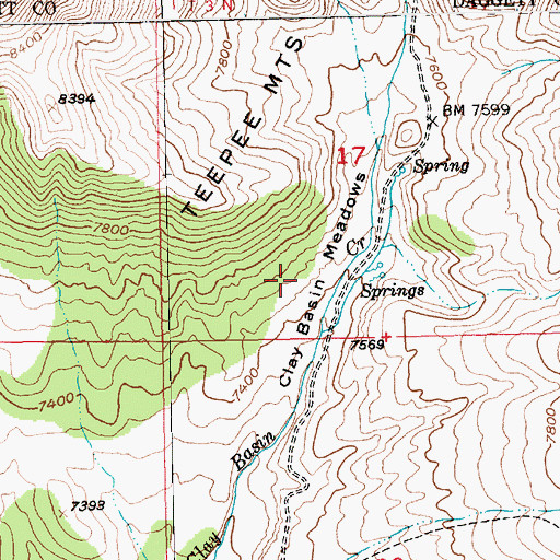 Topographic Map of Clay Basin Meadows, UT