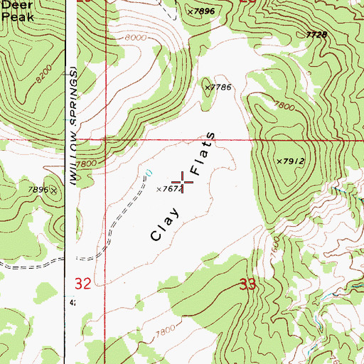 Topographic Map of Clay Flats, UT